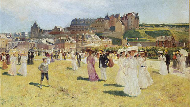 Lucien Laurent-Gsell, « Pelouses et plage à Dieppe en 1900 » 