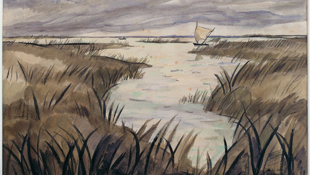 Louis-Robert Antral, Lac de Grand-Lieu l’hiver à Passay, 1895