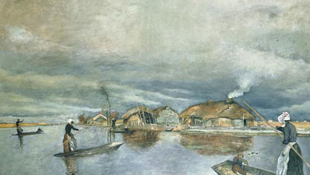 Charles Milcendeau, Bourrine dans le marais, 1917
