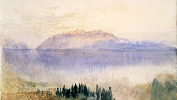 William Turner, Vue des hauteurs de Lausanne sur le lac Léman et la dent d'Oche, XIXe siècle 