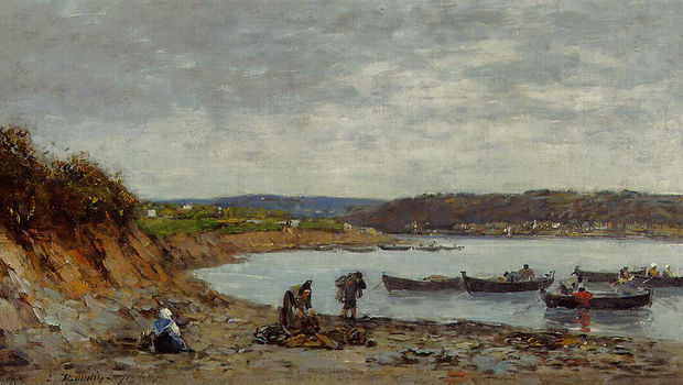 Eugène Boudin, Bateaux de pêcheurs à Brest, 1872