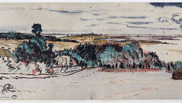 Henry de Waroquier, L'île d'Arz vue de l'Ile aux Moines, 1910