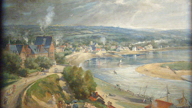 Adolphe La Lyre, Carteret vu du château des Sirènes, fin du XIXe siècle