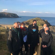 Annick Girardin en visite à la pointe de La Varde à Saint-Malo (35)