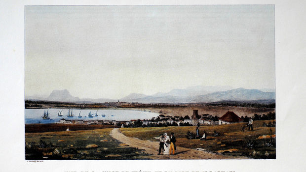 Ambroise Louis Garneray, Vue de la ville de Fréjus et du port de Saint-Raphaël