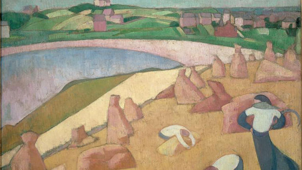 Émile Bernard, Moisson au bord de la mer (Saint-Briac), 1891