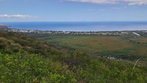 La plaine de Saint-Paul, rade et étang entre la rivière des Galets et le Cap La Houssaye 